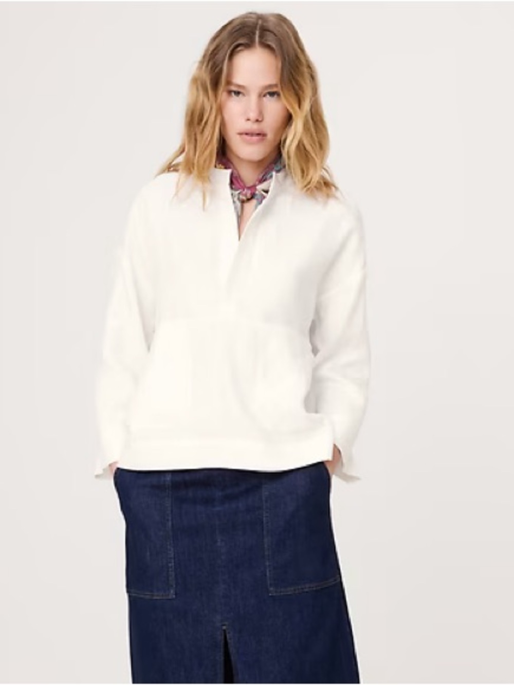Banana Republic Linen Popover Top 872039